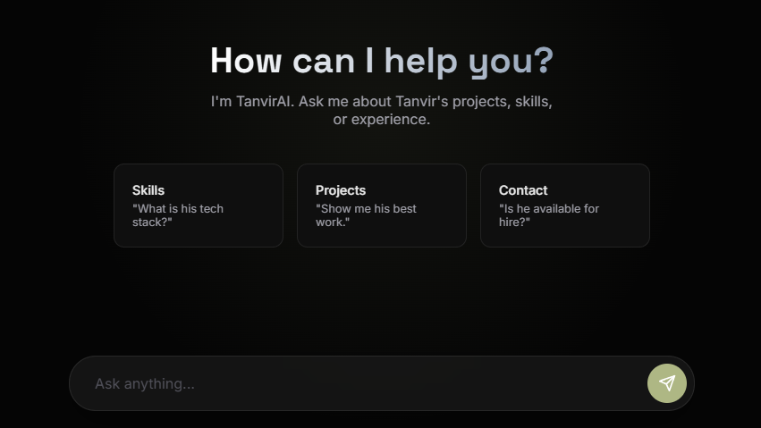 TanvirAI — AI conversational interface
