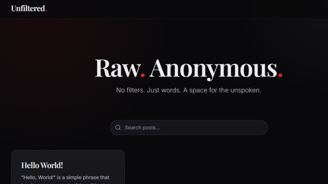 Unfiltered — Anonymous publishing platform